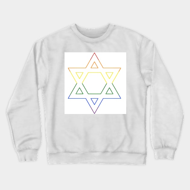 Pride Star of David Crewneck Sweatshirt by ThePureAudacity